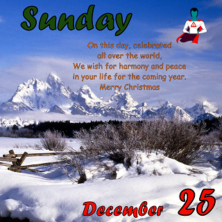 Calendar Date Image for Dec 25